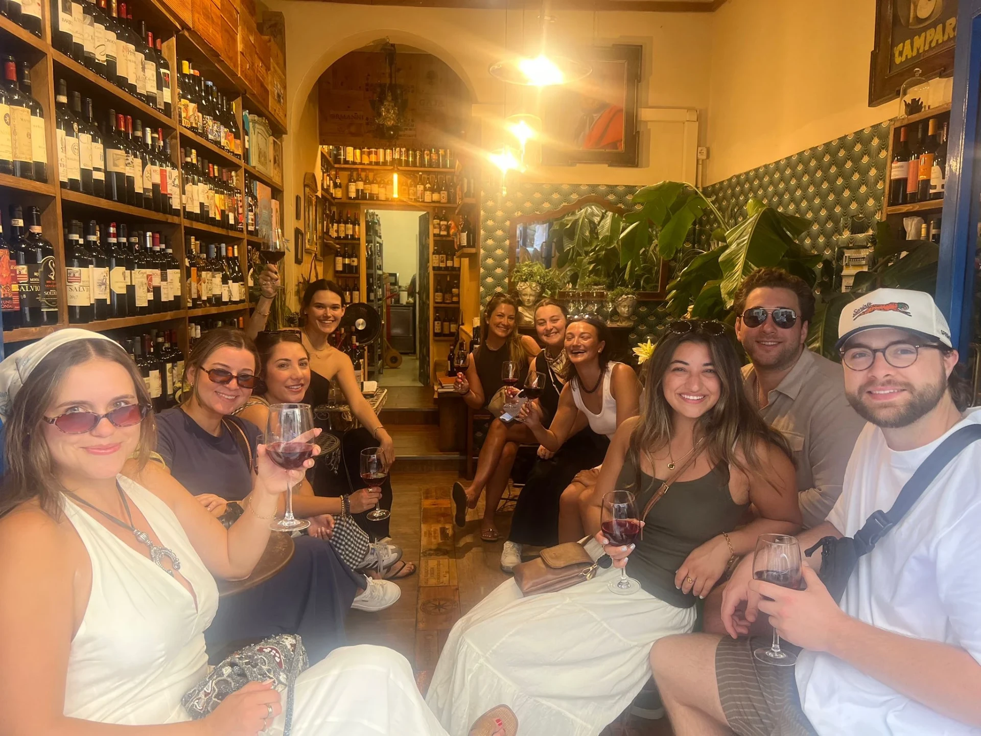 Guests tasting Tuscan wine at Antiche Dogane in Florence (8)